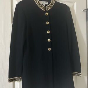 St. John Black Blazer with Gold Accents